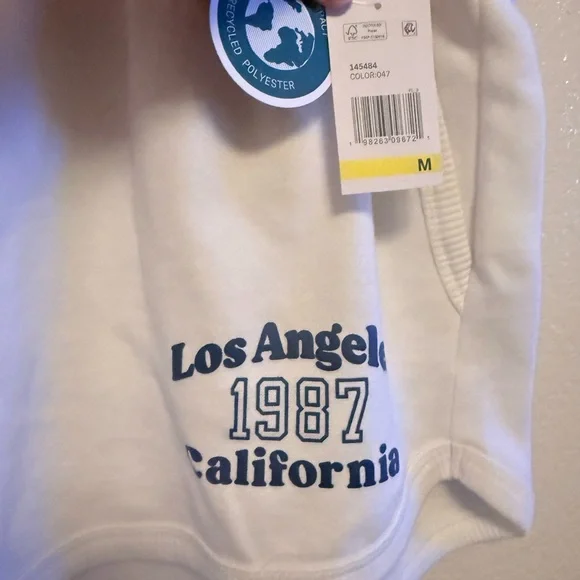 Aeropostale Dolphin Shorts White Athletic Shorts with Blue Print - Picture 7 of 7